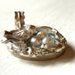 Silver Bird Nest Pendant With Resin & Pearl