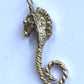 Large Gold & Silver Seahorse Pendant