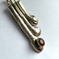 Art Deco Style Asymmetrical Drop Pendant in Gold, Silver & Ruby