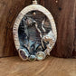 Large Silver Sea Scene Pendant with Tormaline & Rose Cut Diamond