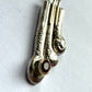 Art Deco Style Asymmetrical Drop Pendant in Gold, Silver & Ruby
