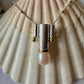 Art Deco Silver Necklace With Gold Accents & Pearl
