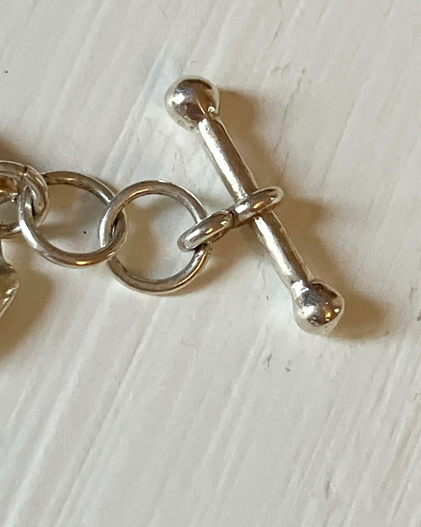 Chunky Silver Necklace with Pearl Pendant