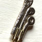 Art Deco Style Asymmetrical Drop Pendant in Gold, Silver & Ruby