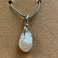 Irregular Pearl Drop Pendant on Silver
