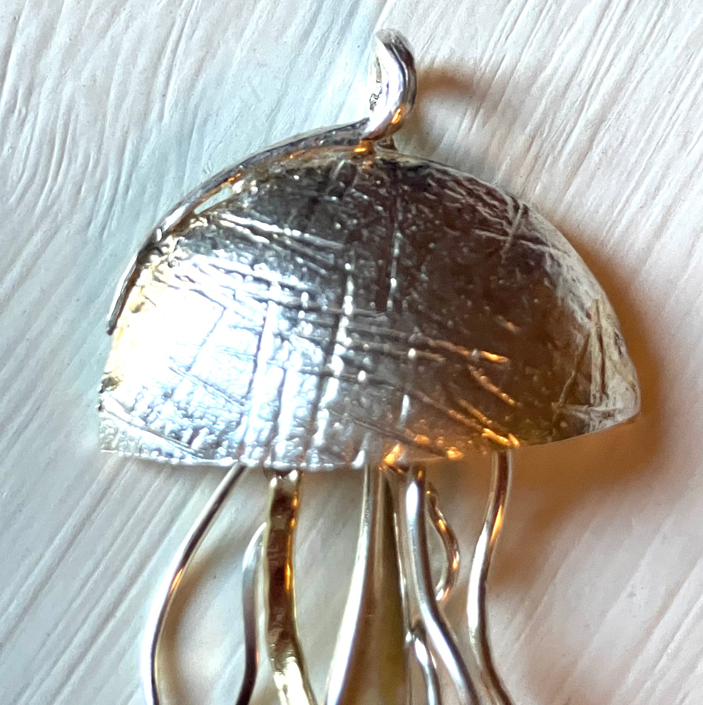 Large Silver Jellyfish Pendant