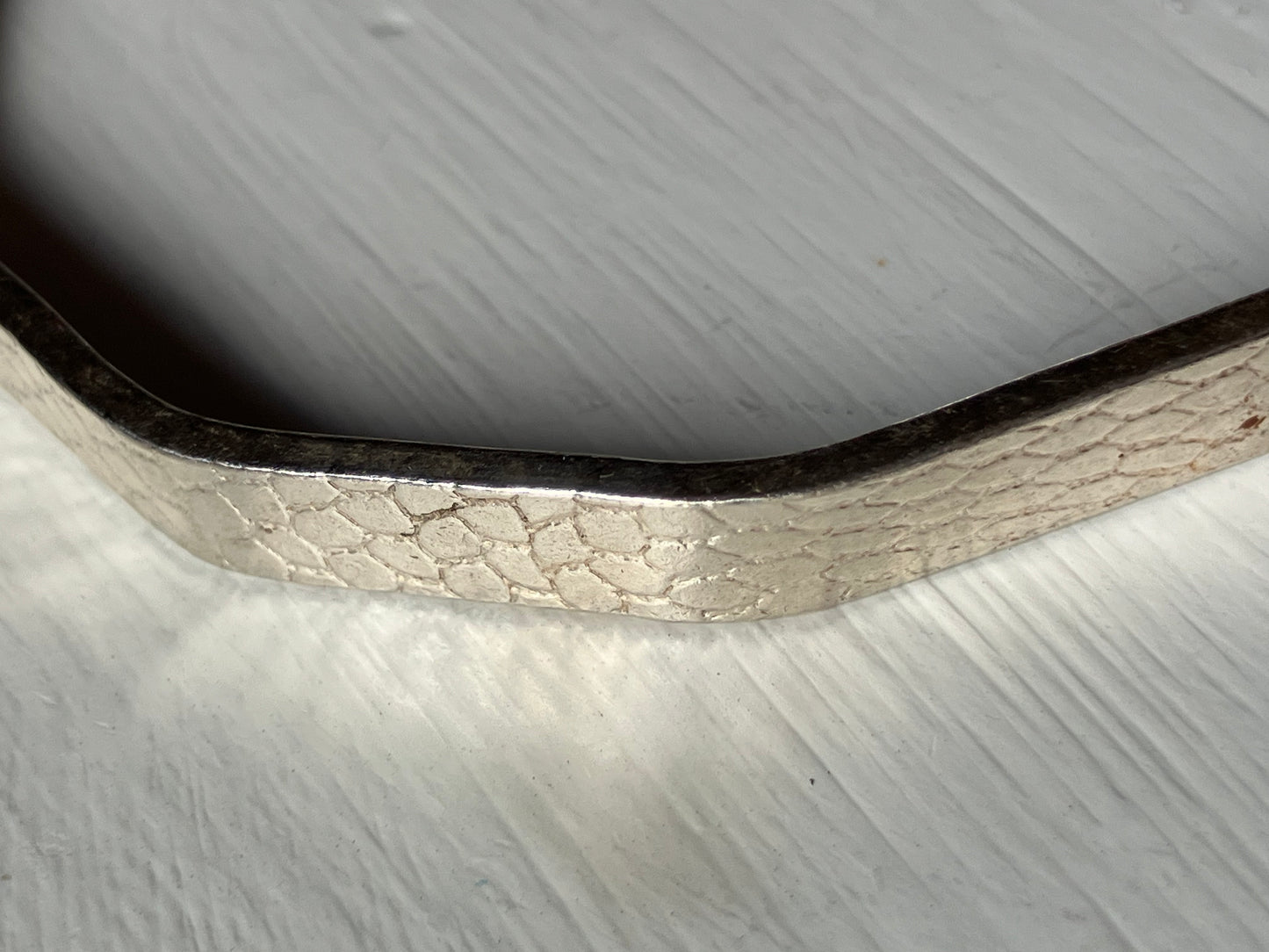 Ten sided Silver Bangle (6mm)