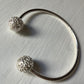 Silver Bangle with Flower Balls