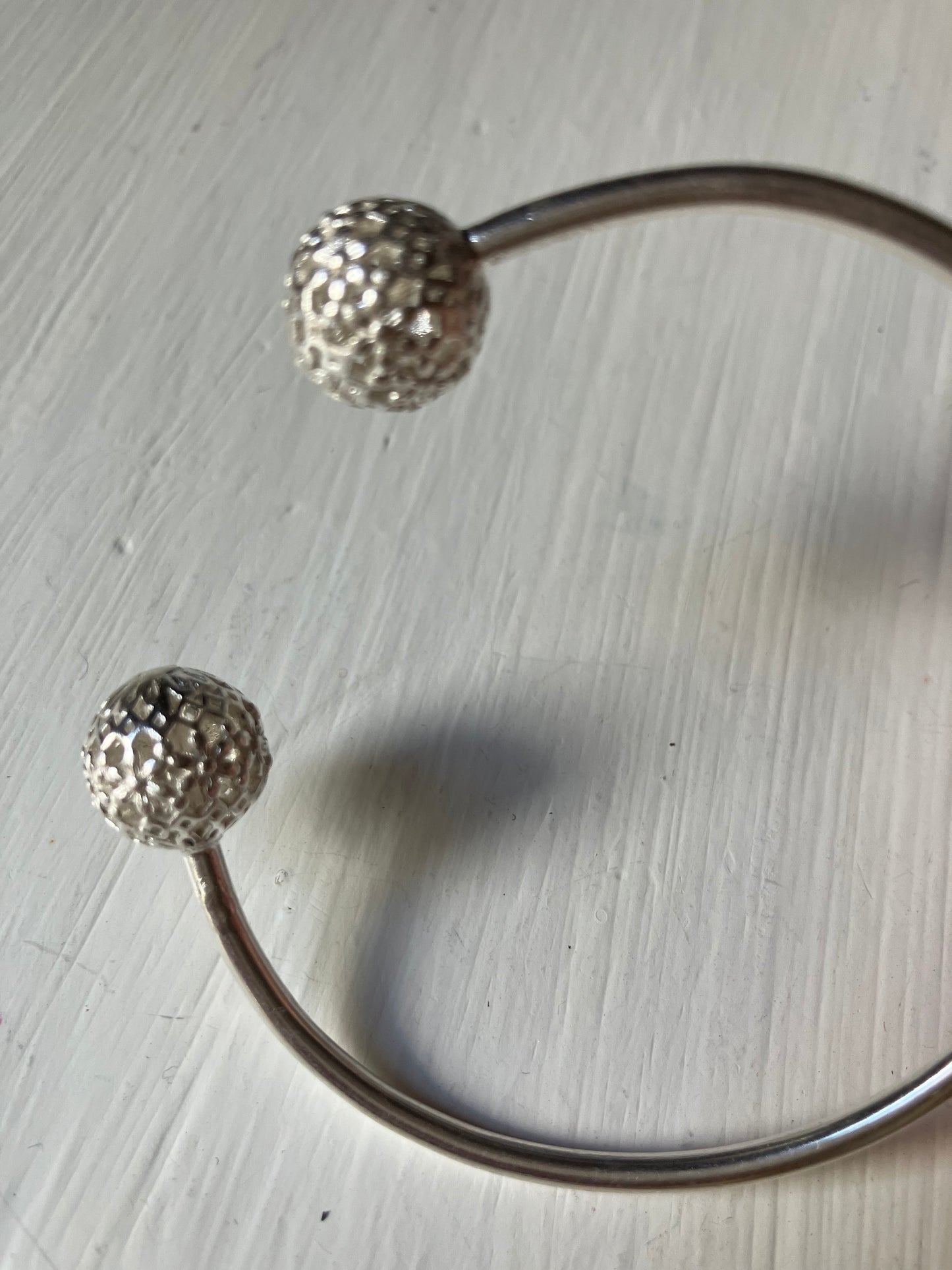 Silver Bangle with Flower Balls