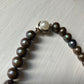 Dark Pearl Necklace with Silver Clasp