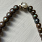 Dark Pearl Necklace with Silver Clasp