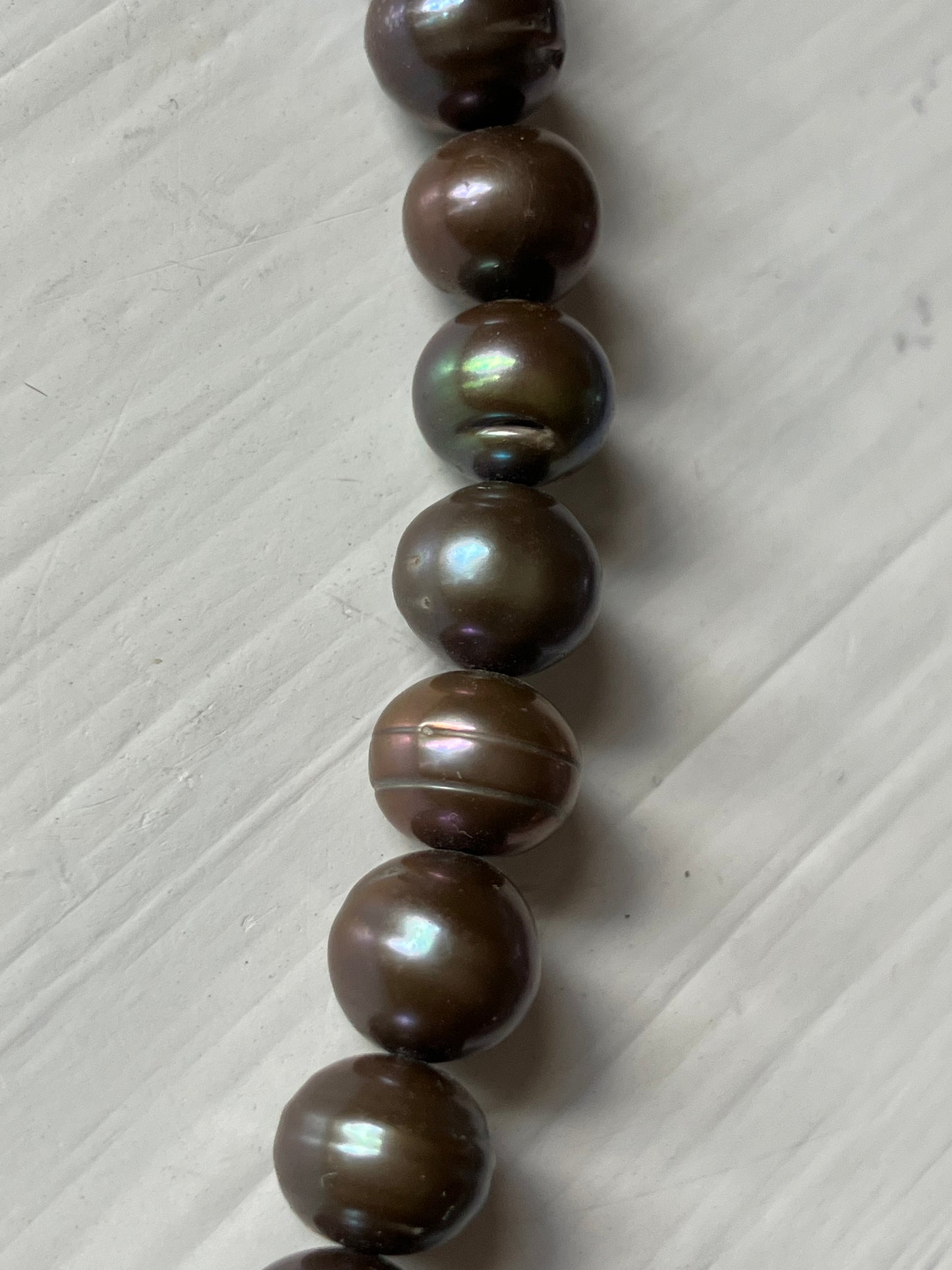 Dark Pearl Necklace with Silver Clasp