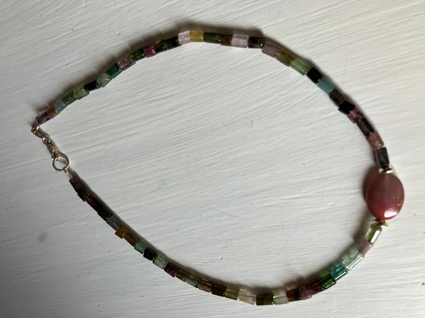 Silver Coloured Bead Necklace & Earring Set