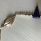 Triangle Blue Bead, Pearl & Silver Leaf Clasp Necklace