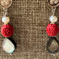 Laboradite, Rose and Coin Drop Earrings