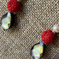 Laboradite, Rose and Coin Drop Earrings