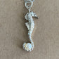 Silver Seahorse pendant with fixed pearl