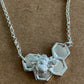 Silver Bee on solid honeycomb necklace
