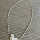 Silver Bee on solid honeycomb necklace
