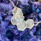 Silver Bee on solid honeycomb necklace