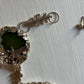 Owl and Oaktree on green agate necklace