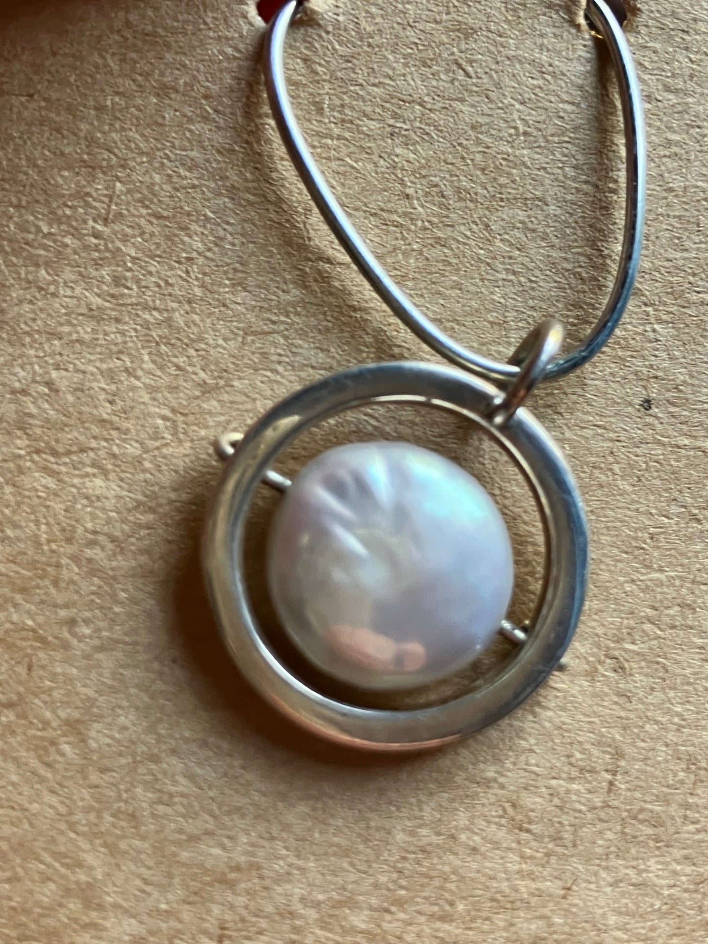 Pearl Silver Spinning Pendant