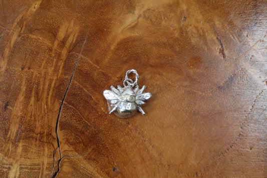 Large Silver Bee Charm