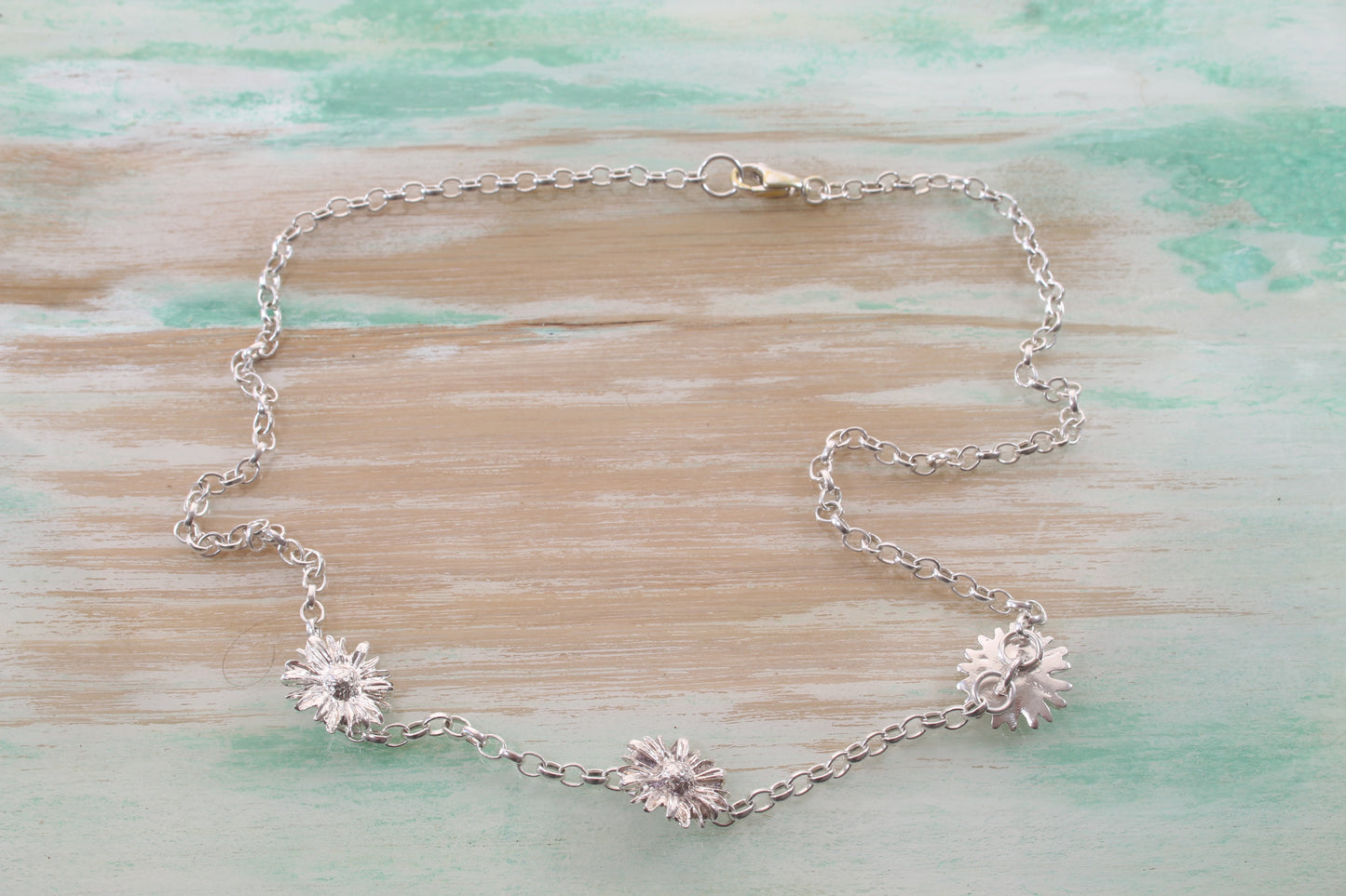 Daisy Chain Necklace with gold plate