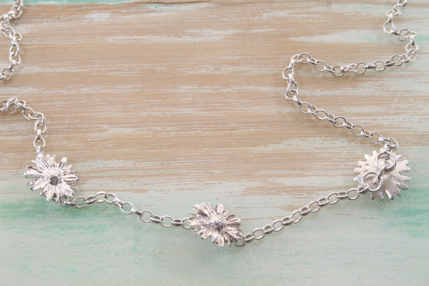 Daisy Chain Necklace with gold plate
