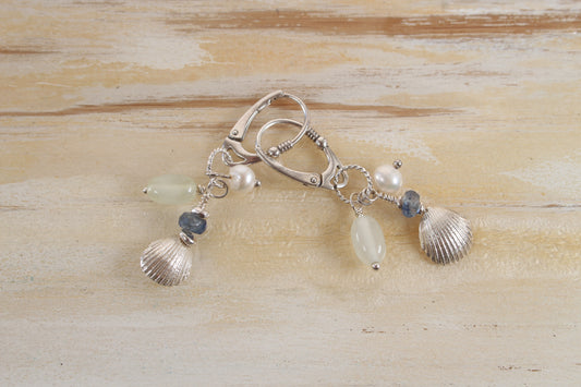 Sea Shell and bead earrings