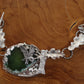 Owl and Oaktree on green agate necklace