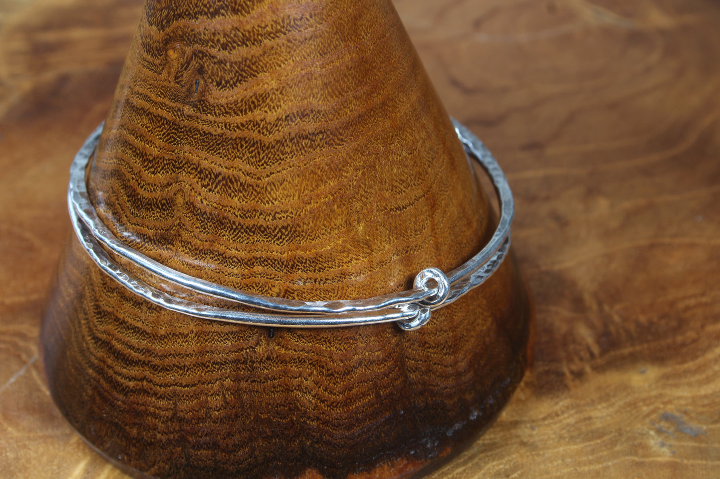 Double Textured Silver Bangle