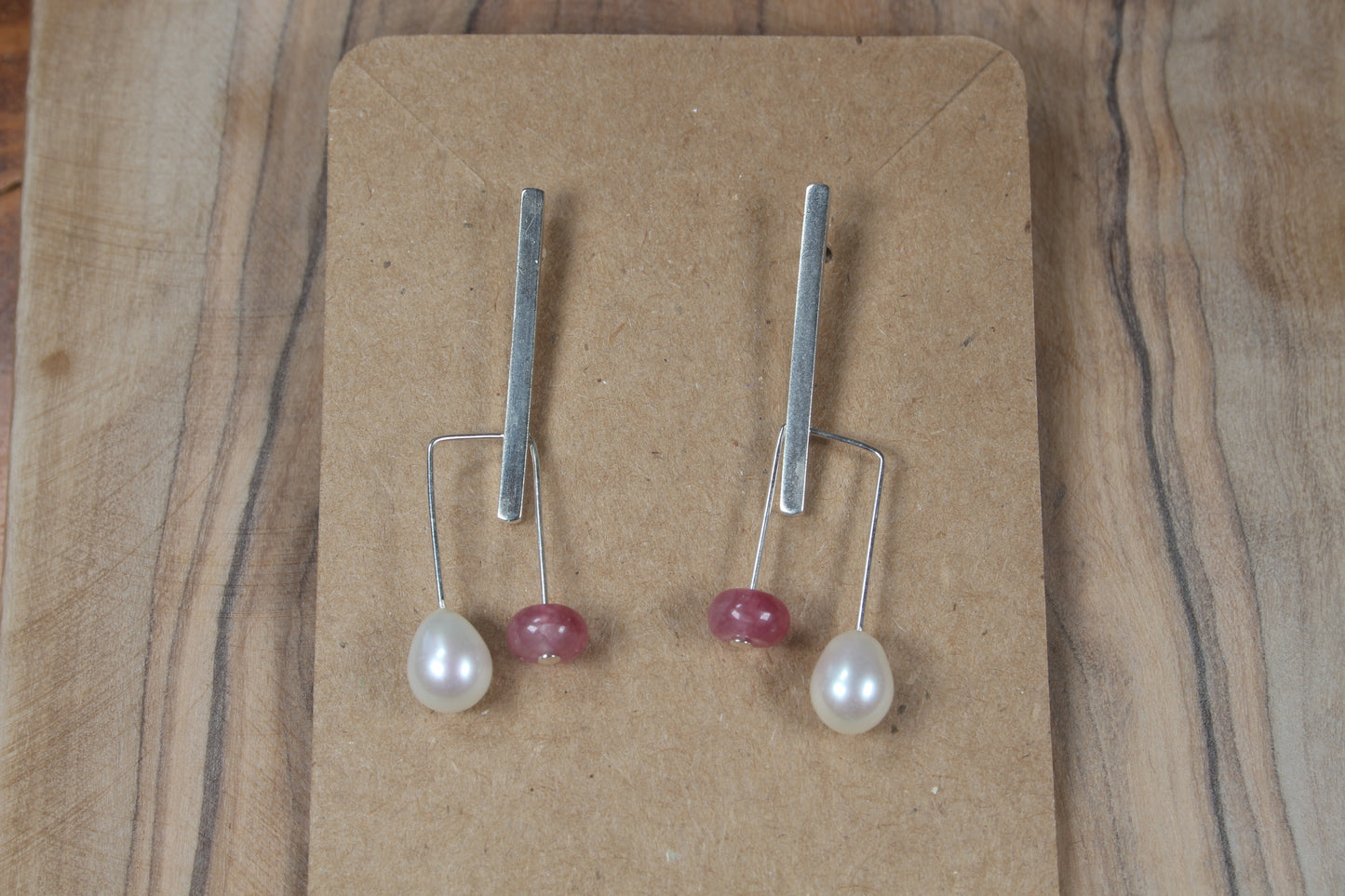 Pearl and Pink Sapphire Earrings