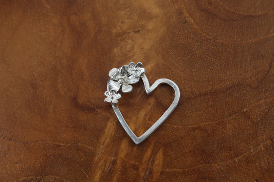 Heart Pendant with Flowers