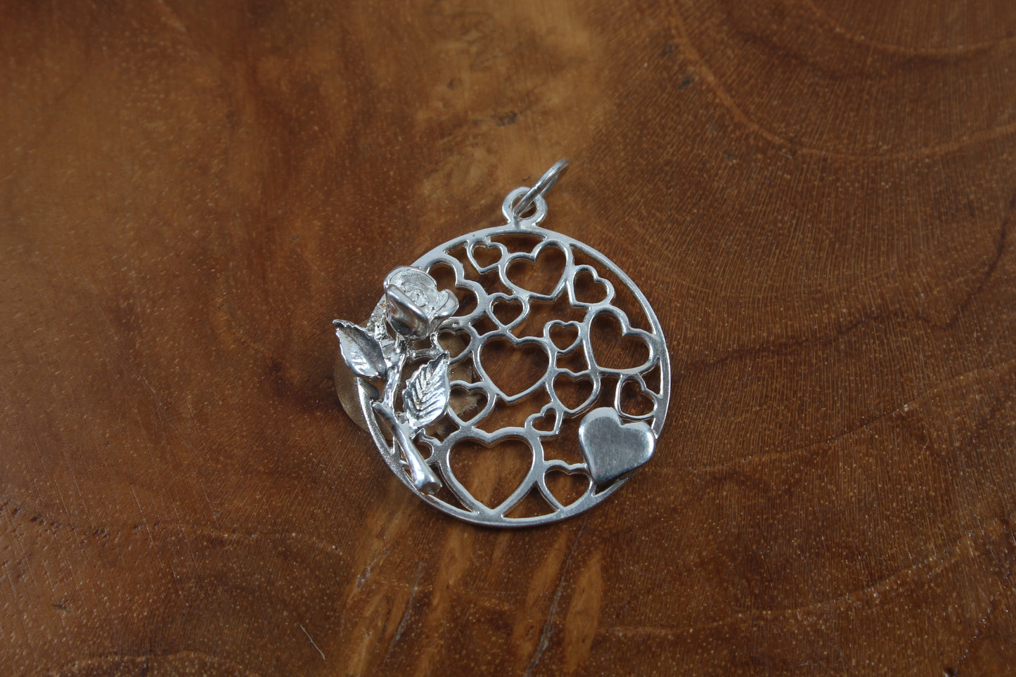 Heart on Heart Cutout pendant with flowers