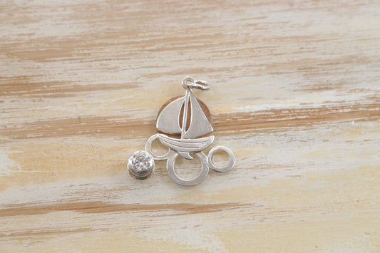 Boat and Moissanite Pendant